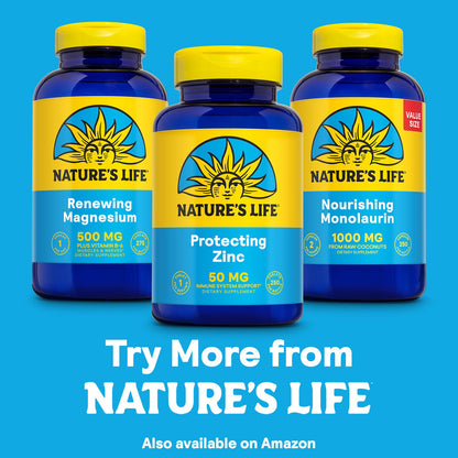 Nature's Life Protecting Zinc 50mg + Copper 2.5mg – Immune, Bone & Heart Health