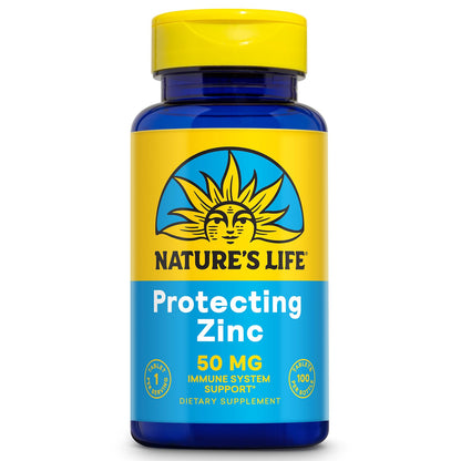 Nature's Life Protecting Zinc 50mg with Copper – Chelated Zinc for Immune Support, Bone & Heart Health