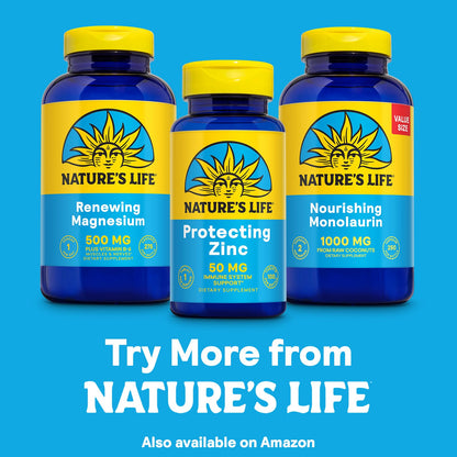 Nature's Life Protecting Zinc 50mg with Copper – Chelated Zinc for Immune Support, Bone & Heart Health