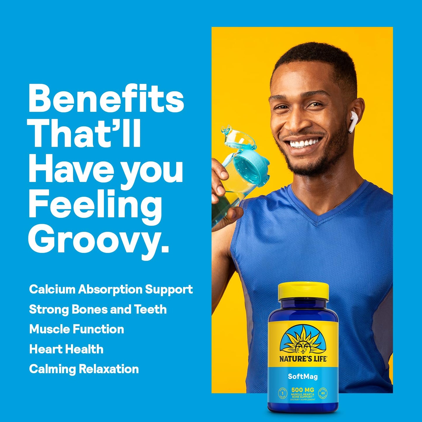 Nature's Life SoftMag 500 mg Magnesium Complex – Bone, Muscle & Heart Health
