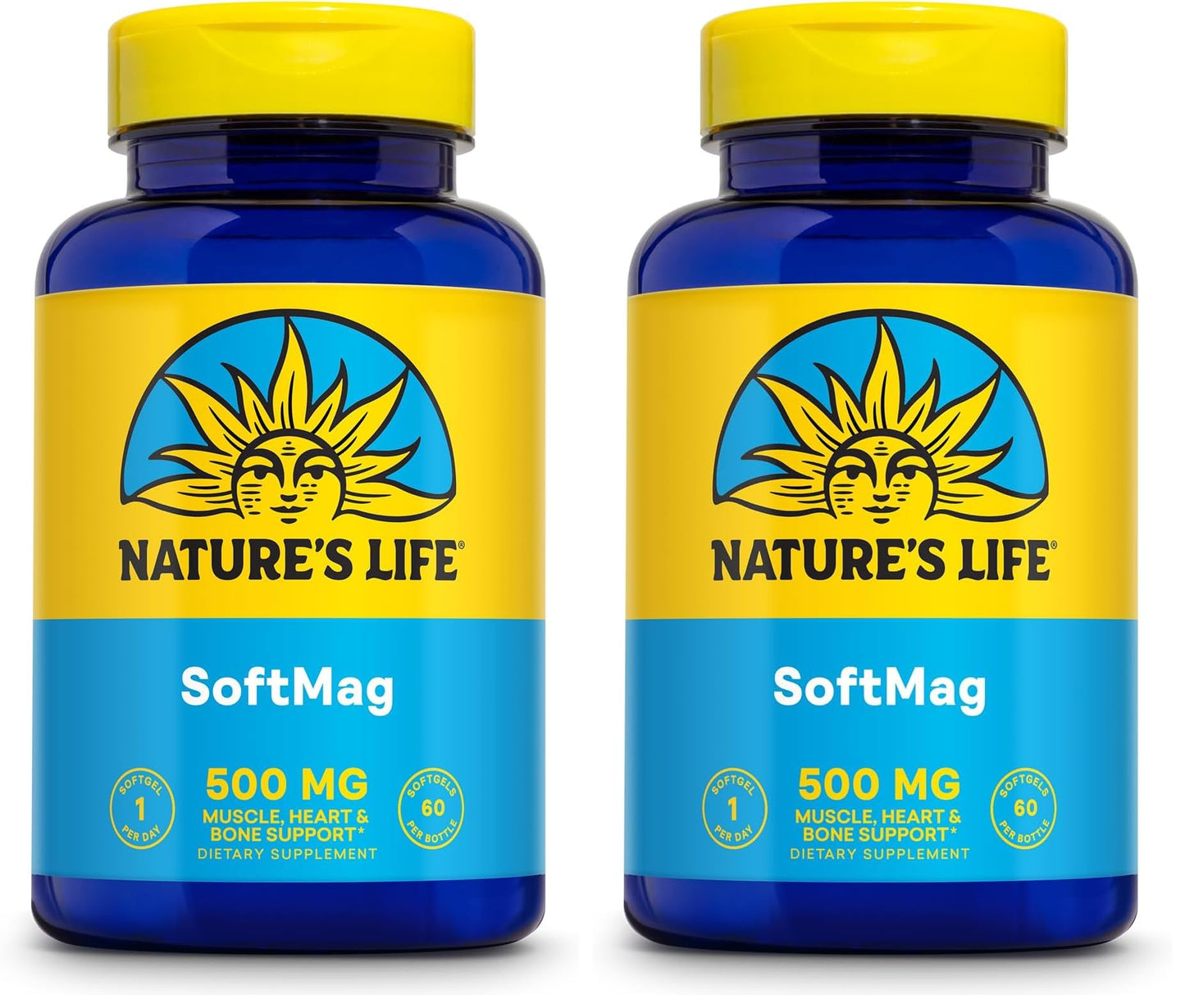 Nature's Life SoftMag 500 mg – Magnesium Complex (2-Pack) | Bone, Muscle & Heart Health
