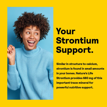 NATURE'S LIFE Strontium Citrate 680mg – Chelated Strontium Supplement