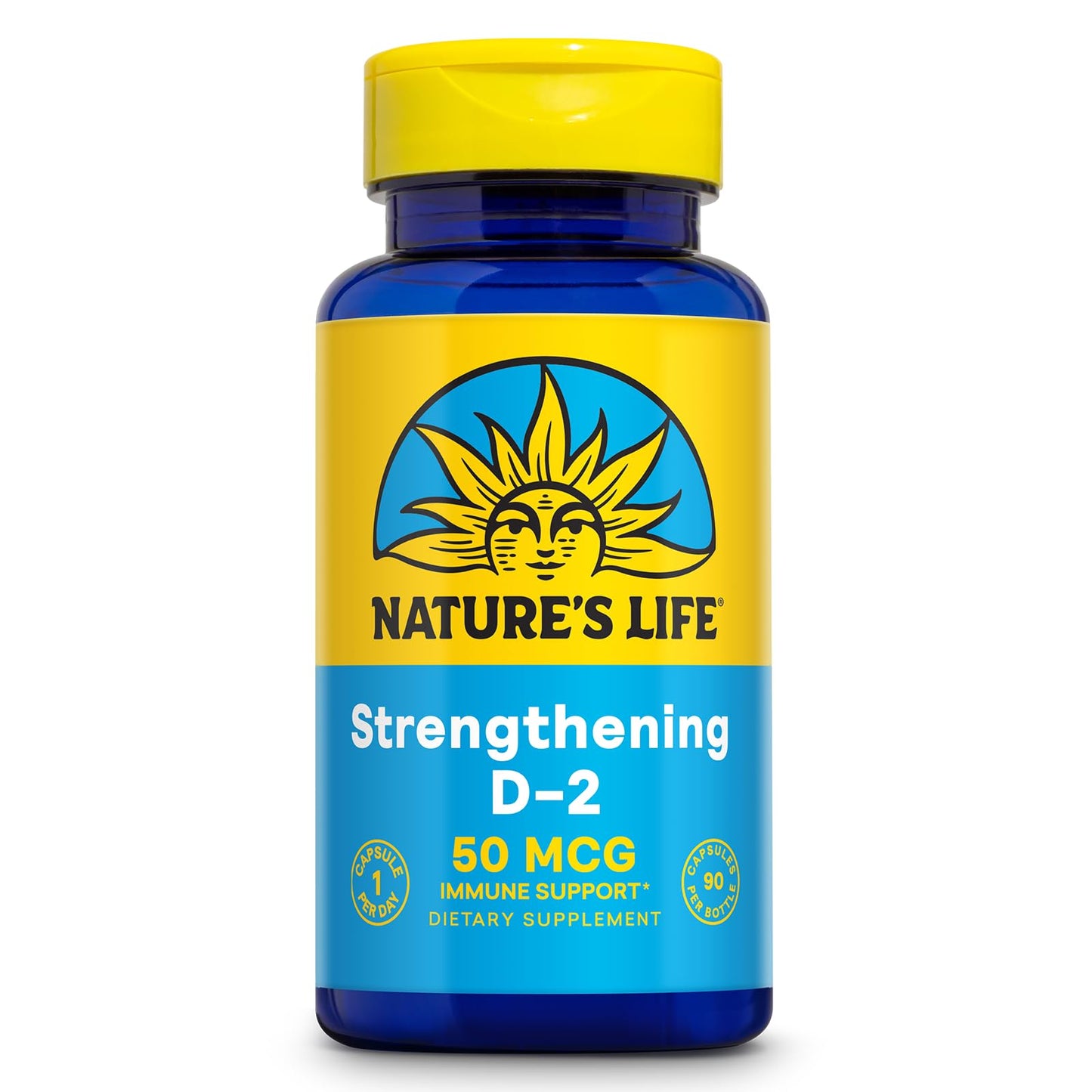 Nature's Life Vitamin D2 2000 IU – Immune Support & Bone Health (60-Day Guarantee, 90 Veg Caps)
