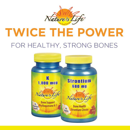 Nature's Life Vitamin K 1000mcg (Phylloquinone K-1) – Bone Health & Cardiovascular Support | 50CT