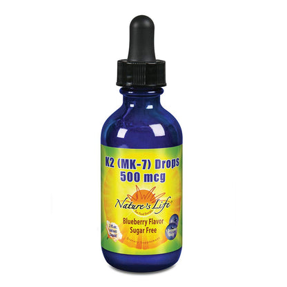 Nature's Life Vitamin K2 MK7 Drops - 2 oz (500 mcg per Dropper)