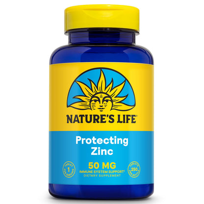 Nature's Life Protecting Zinc 50mg + Copper 2.5mg – Immune, Bone & Heart Health