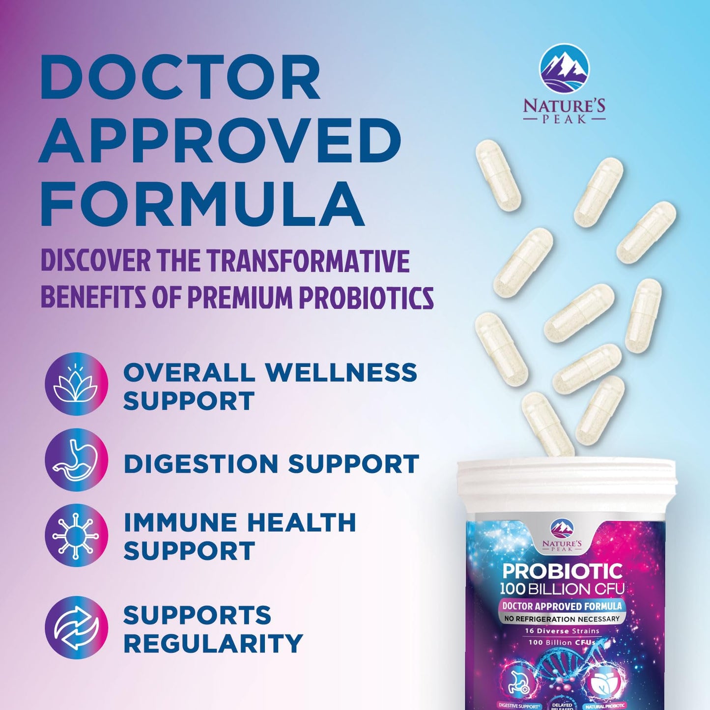 Nature's Peak Probiotics: 100B CFU, 16 Strains, 30 Capsules