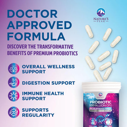 Nature's Peak Probiotics: 100B CFU, 16 Strains, 30 Capsules