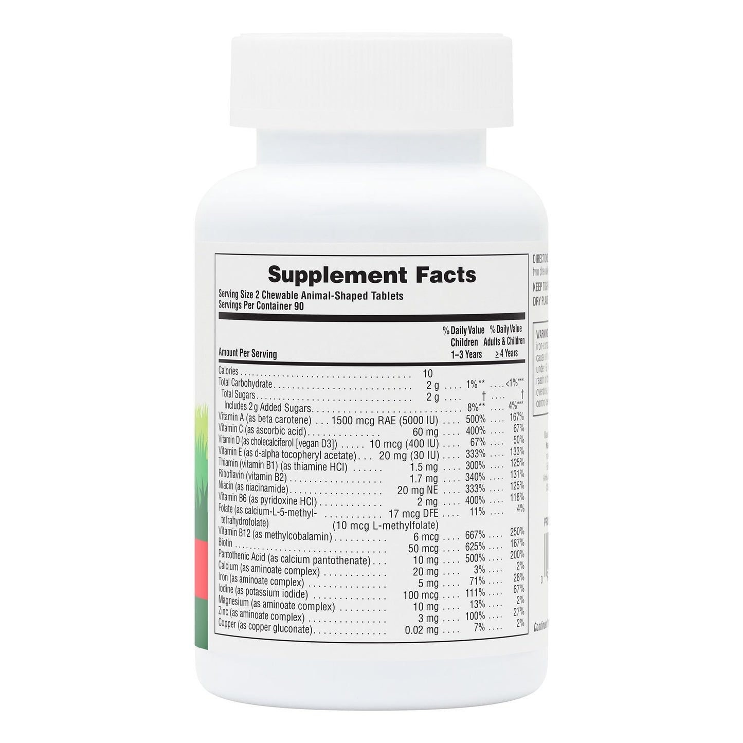 Nature's Plus Animal Parade Cherry Multivitamin for Kids – 180 Animal-Shaped Chewables, 90 Servings