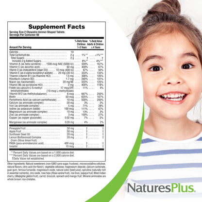 Nature's Plus Animal Parade Cherry Multivitamin for Kids – 180 Animal-Shaped Chewables, 90 Servings