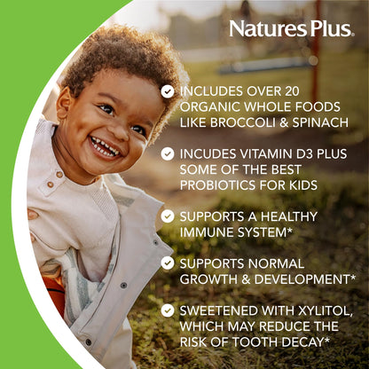 Nature's Plus Animal Parade Gold Children's Multivitamin – 120 Chewables, Cherry/Orange/Grape (Vegetarian, Gluten Free)