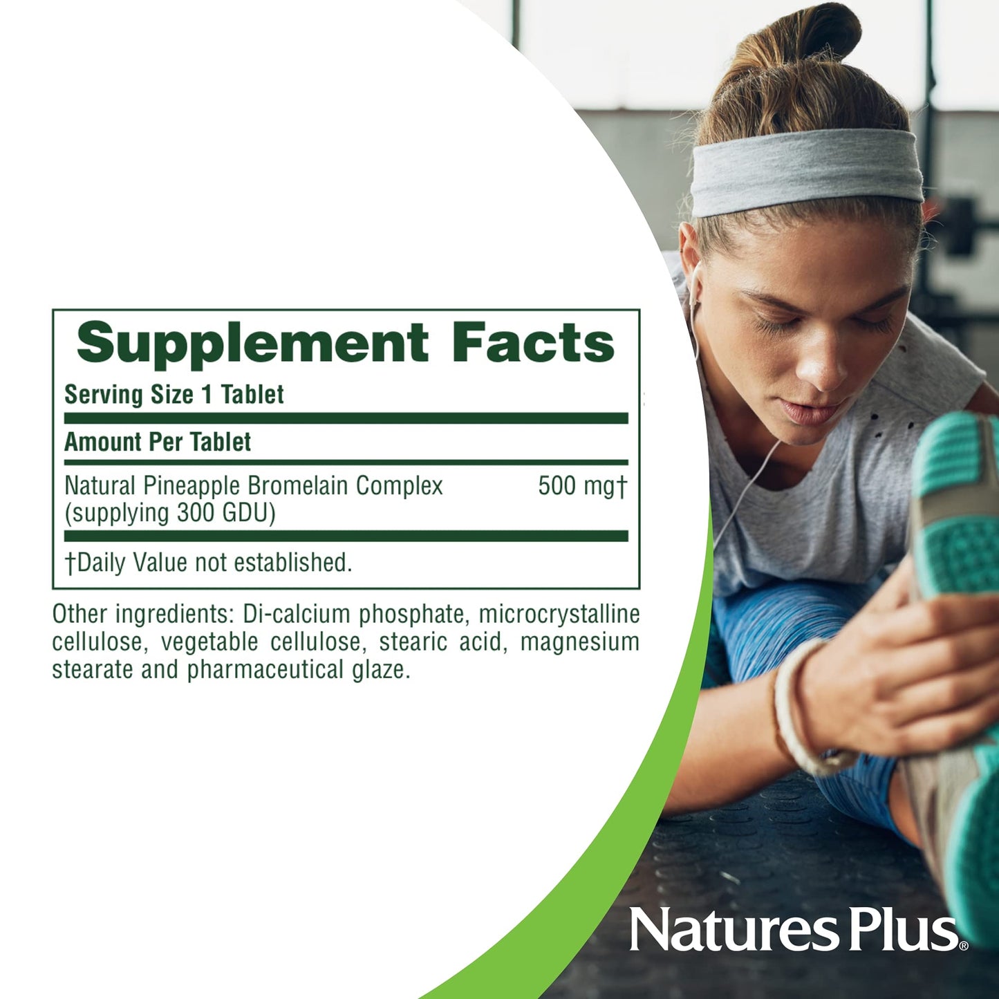 Natures Plus Bromelain 500 mg - 90 Vegetarian Tablets - Gluten-Free
