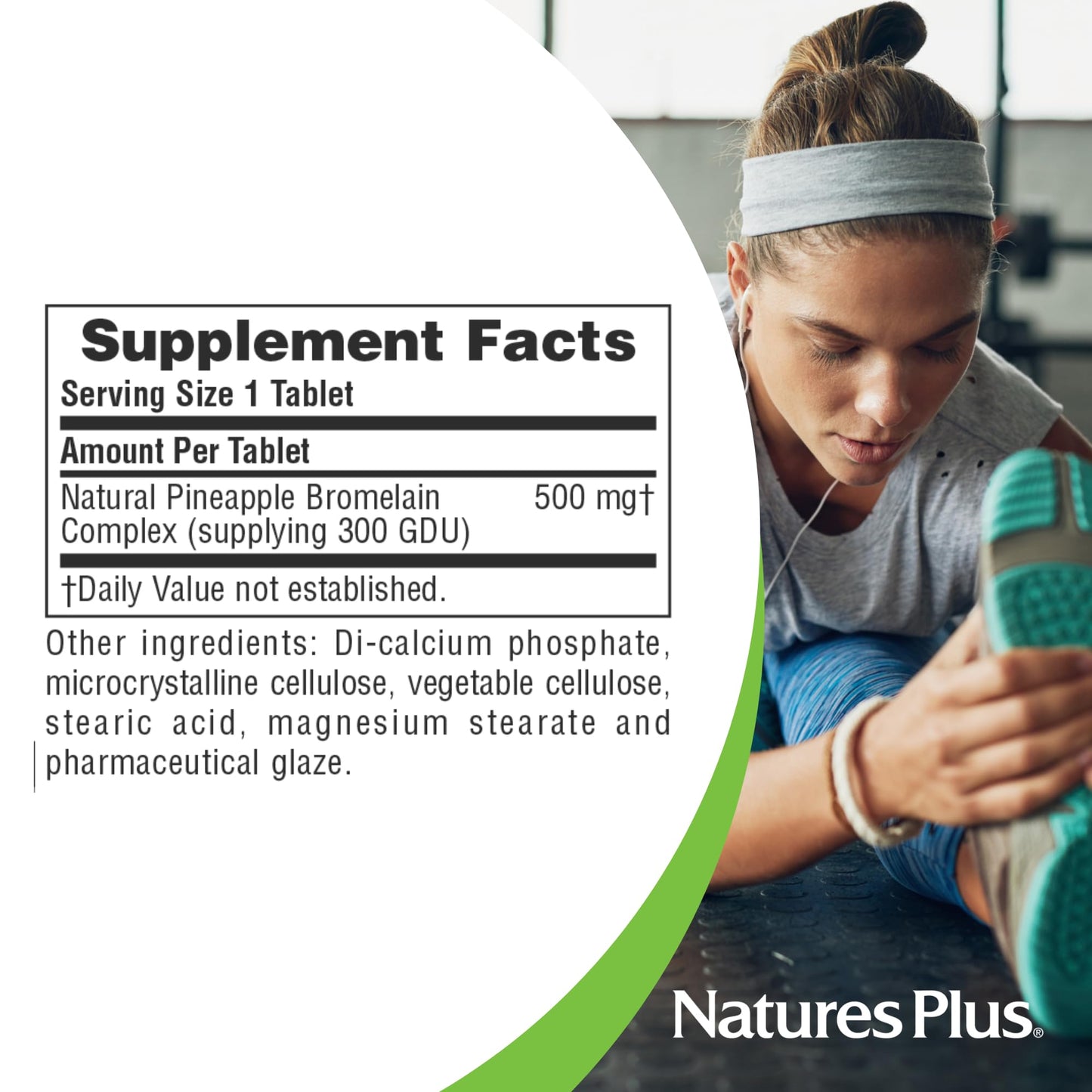 Natures Plus Bromelain 500 mg | Natural Proteolytic Supplement | 60 Vegetarian Tablets (60 Servings)