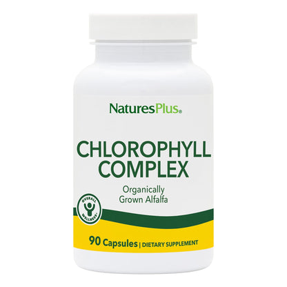 Natures Plus Chlorophyll Complex - 90 Capsules, 600 mg Organic Alfalfa - Immune Support & Energy - Gluten Free