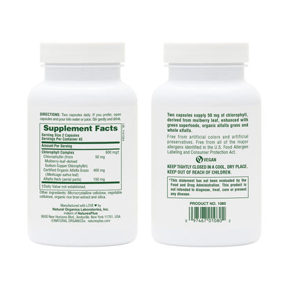 Natures Plus Chlorophyll Complex - 90 Vegan Capsules | General Well-Being