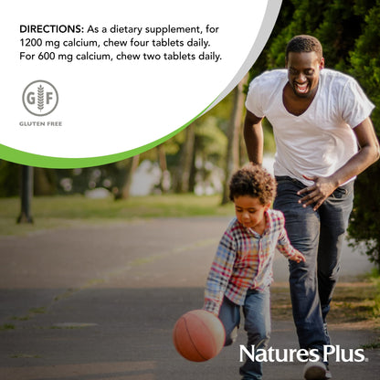 Natures Plus Cal/Mag/Vit D3 + K2 Chewables - Vanilla Flavor, 30 Servings | Gluten-Free Bone Health
