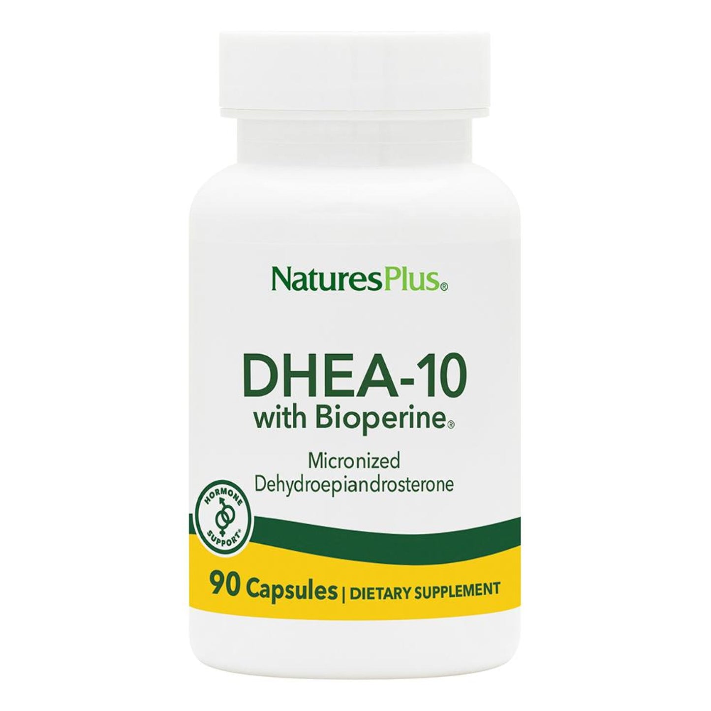 Natures Plus DHEA-10 with Bioperine - 10 mg, 90 Vegetarian Capsules (Gluten-Free)