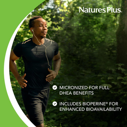 Natures Plus DHEA-25 with Bioperine – 60 Capsules (Gluten Free) | 60 Servings