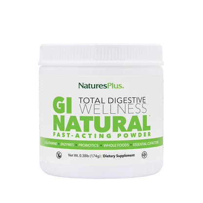 Natures Plus GI Natural Drink Powder – 6.14 oz Vegetarian Probiotic-Prebiotic-Enzyme Drink Mix | Gluten-Free, 30 Servings