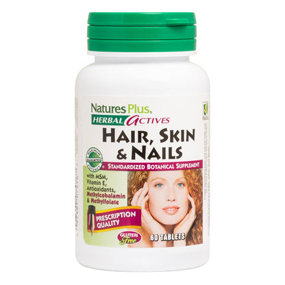 Nature's Plus Hair, Skin & Nails – 60 Vegan Tablets | Vegetarian & Gluten-Free | 30 Servings