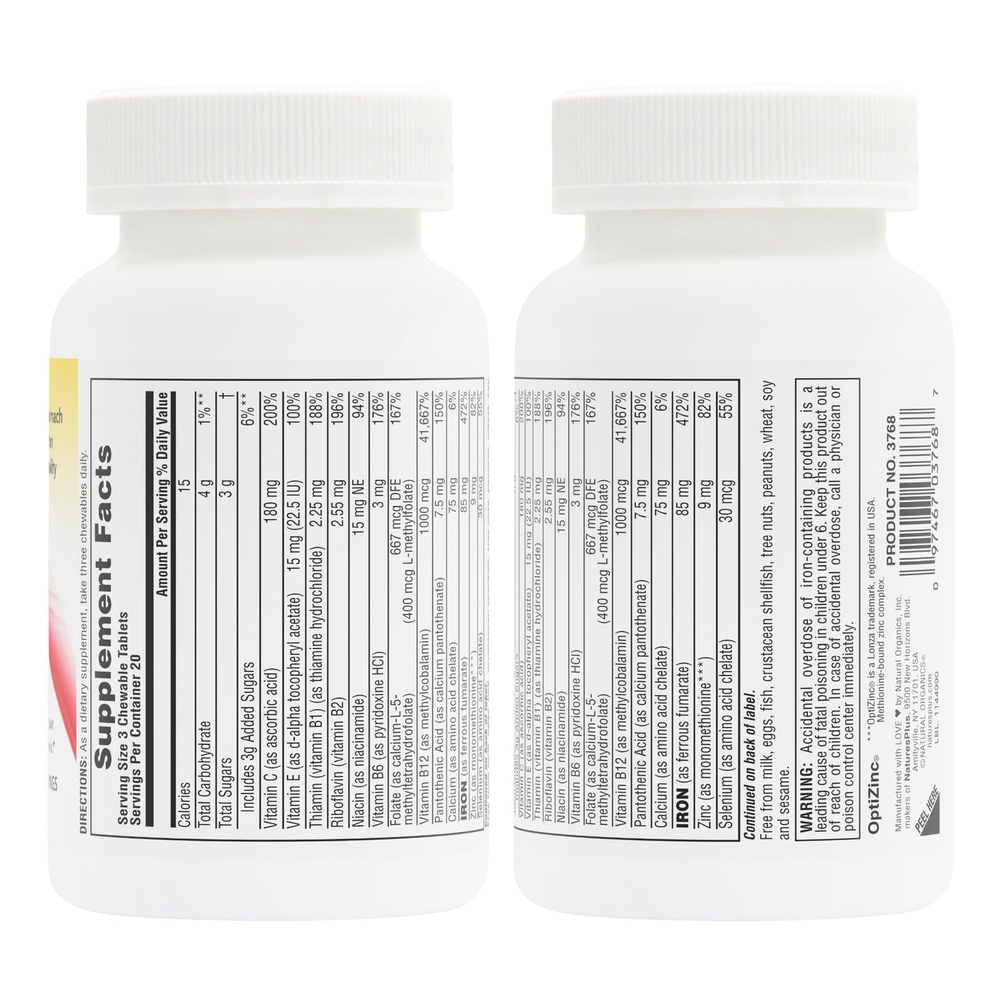 Natures Plus Hema-Plex Iron – 60 Mixed Berry Chewables, 85 mg Iron
