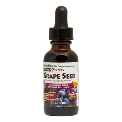 Natures Plus Herbal Actives Grape Seed 25 mg Liquid Suspension - Vegan Drops (1 oz)