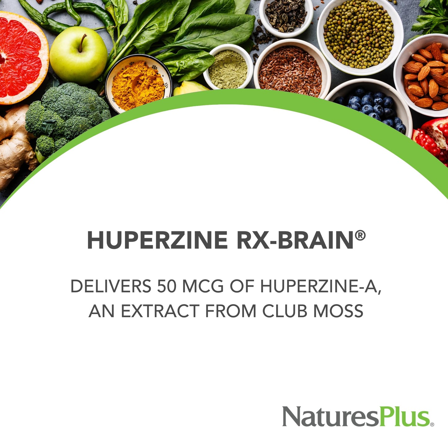 Natures Plus Huperzine Rx-Brain – 50 mcg, 30 Vegetarian Tablets for Brain Support