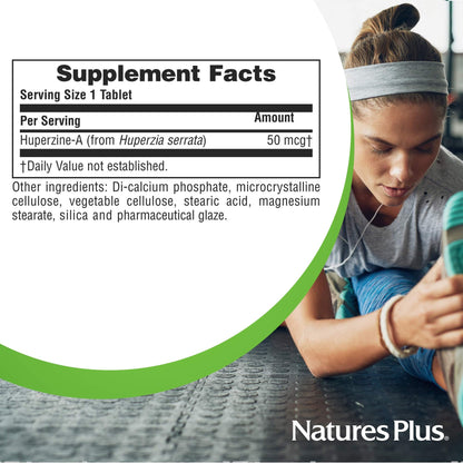 Natures Plus Huperzine Rx-Brain – 50 mcg, 30 Vegetarian Tablets for Brain Support