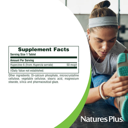 Natures Plus Huperzine Rx-Brain – 50 mcg, 30 Vegetarian Tablets for Brain Support