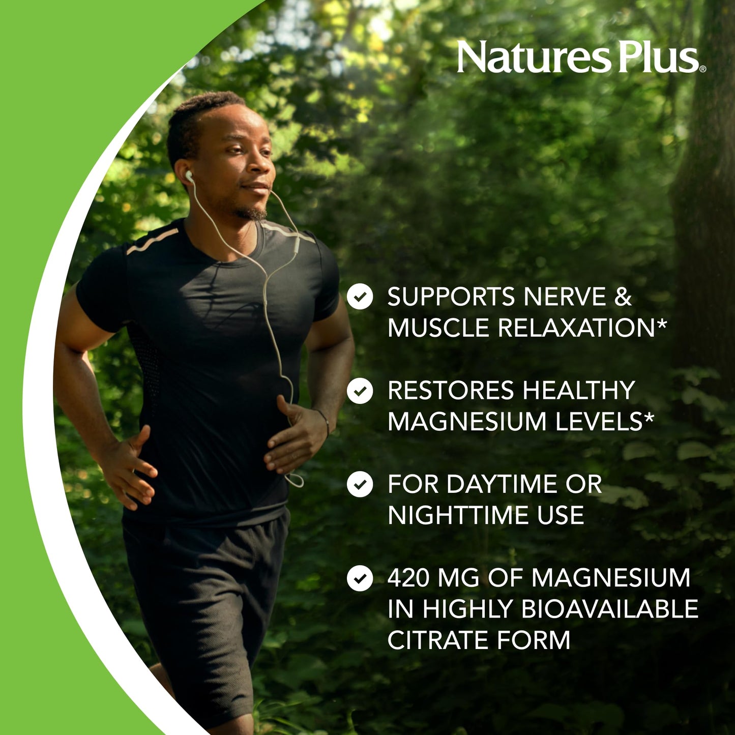 Natures Plus KalmAssure Magnesium - 240 Vegan Capsules | Bioavailable Magnesium Citrate | 60 Servings