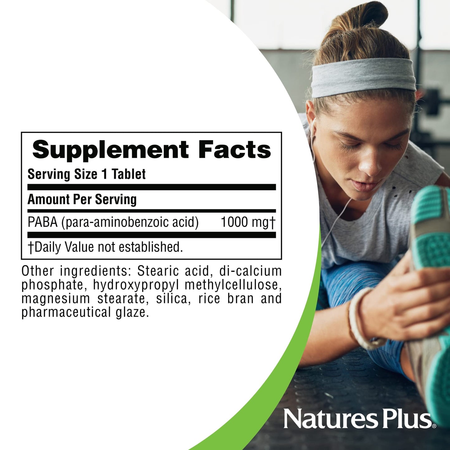 Nature's Plus PABA Sustained Release 1000 mg – 60 Veg Tablets