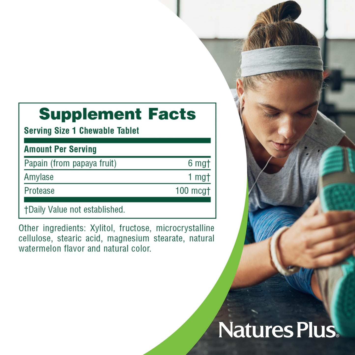 Natures Plus Papaya Enzyme – 6 mg Papain, Amylase & Protease | 360 Chewable Tablets