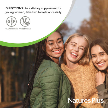 Natures Plus Power Teen for Her Chewable - Wild Berry | 60 Tablets | Multivitamin for Teens