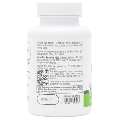 Natures Plus PRO Berberine 1500 mg - 60 Tablets | Supports Healthy Metabolism