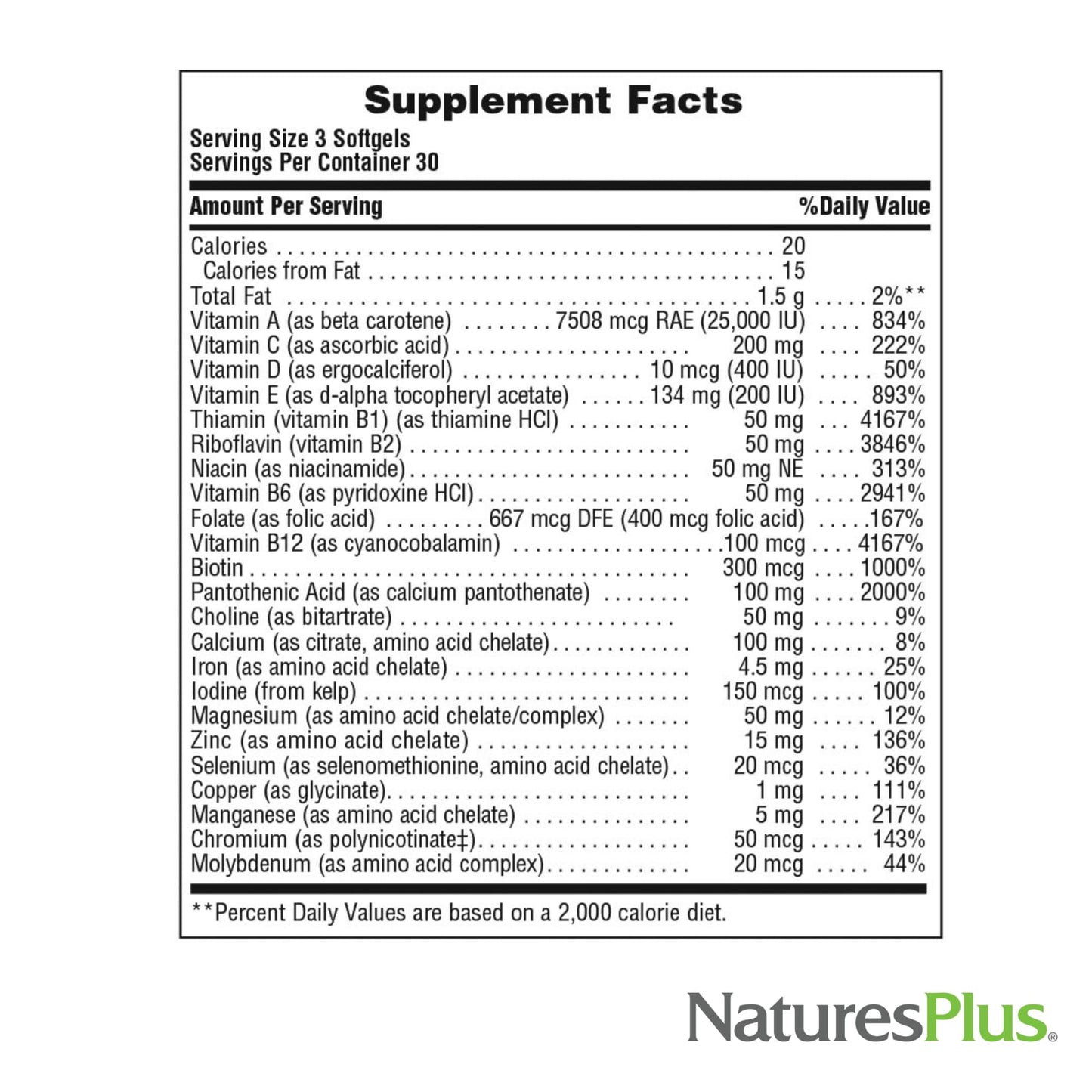 Natures Plus Regeneration Multivitamin - 90 Softgels | Potent Botanical Extracts, Minerals & Antioxidants | Gluten Free | 30 Servings