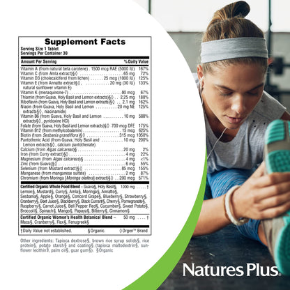 Natures Plus Source of Life Garden Organic Women's Multivitamin - 30 Vegan Tablets