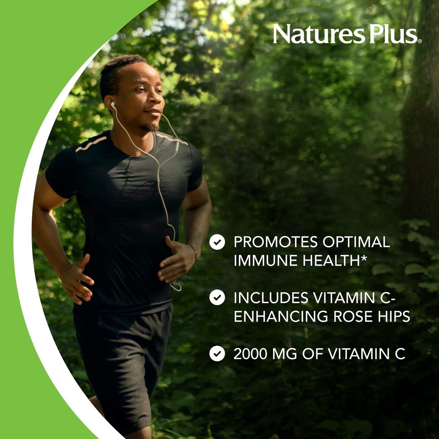 Natures Plus Ultra-C 2000 mg Vitamin C with Rose Hips - 90 Tablets | Immune & Antioxidant Support