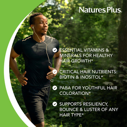 Natures Plus Ultra Hair - Sustained Release Mini Tablets (120 ct) - Hair Growth for Men & Women, Vegetarian & Gluten-Free