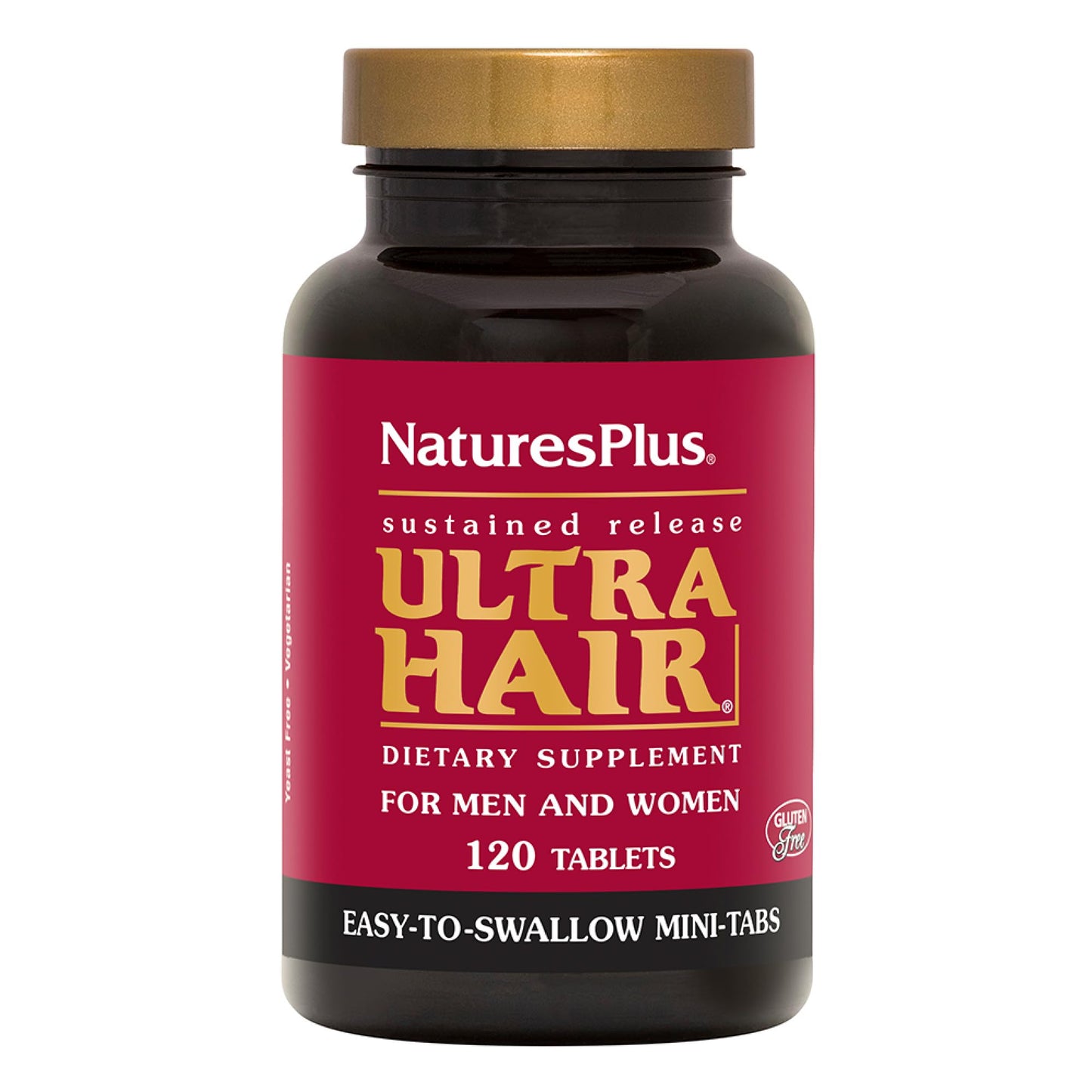 Natures Plus Ultra Hair - Sustained Release Mini Tablets (120 ct) - Hair Growth for Men & Women, Vegetarian & Gluten-Free