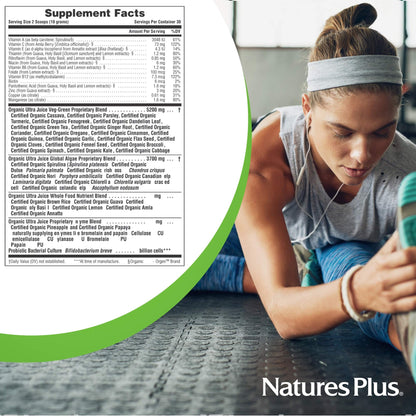 Natures Plus Ultra Juice Green Powder – Organic Green Drink (30 Servings)