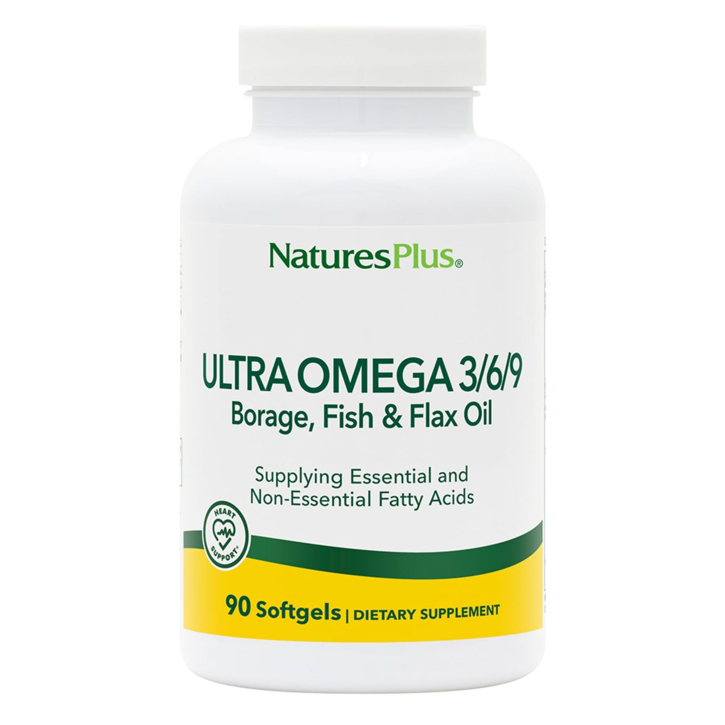 Natures Plus Ultra Omega 3-6-9 1200 mg – 90 Softgels | Borage, Fish & Flax Oil, Gluten-Free