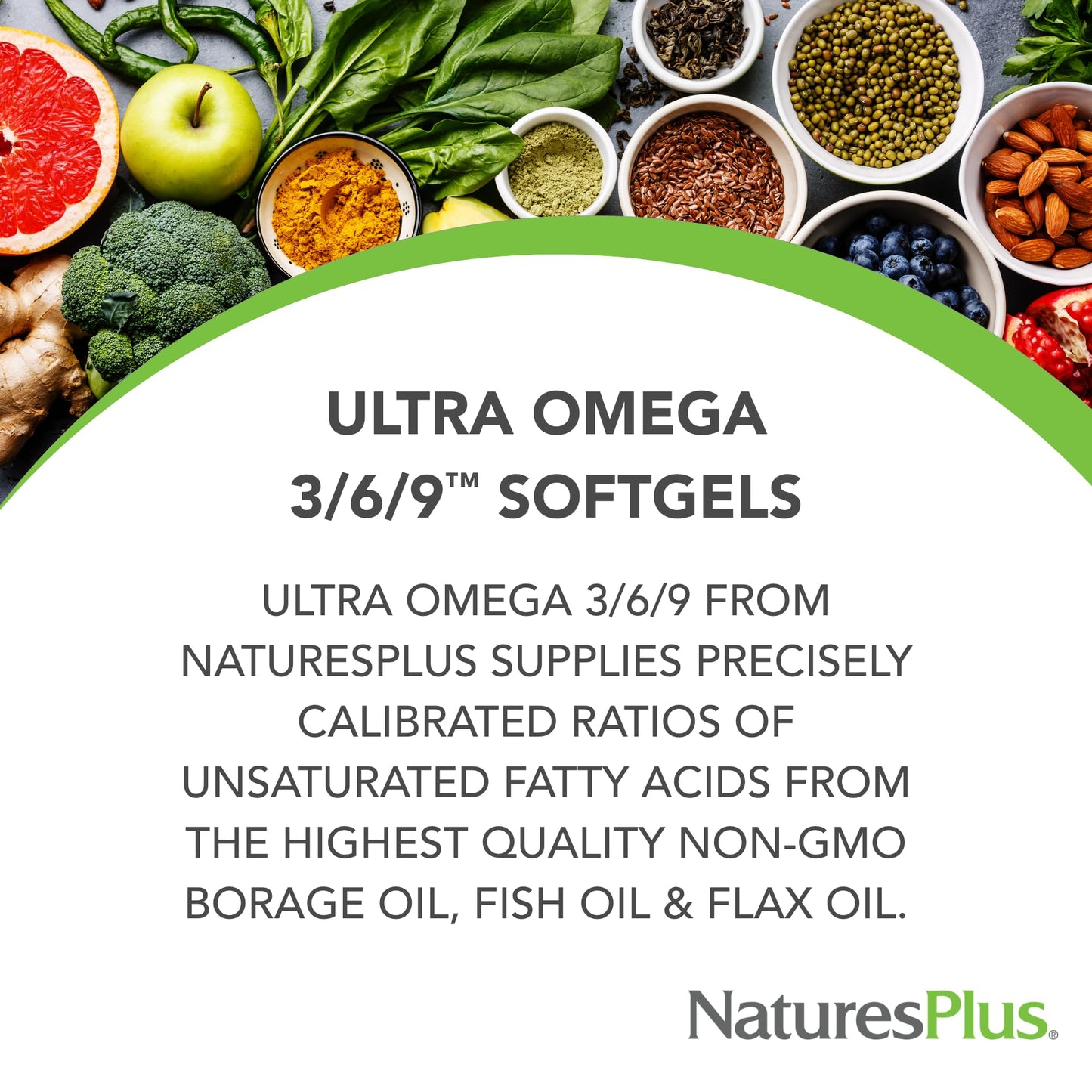 Natures Plus Ultra Omega 3-6-9 1200 mg – 90 Softgels | Borage, Fish & Flax Oil, Gluten-Free
