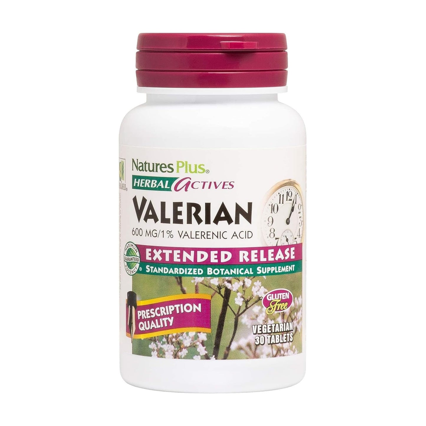 Natures Plus Herbal Actives Valerian Extended Release Tablets – 600 mg, 30 Vegan Tablets