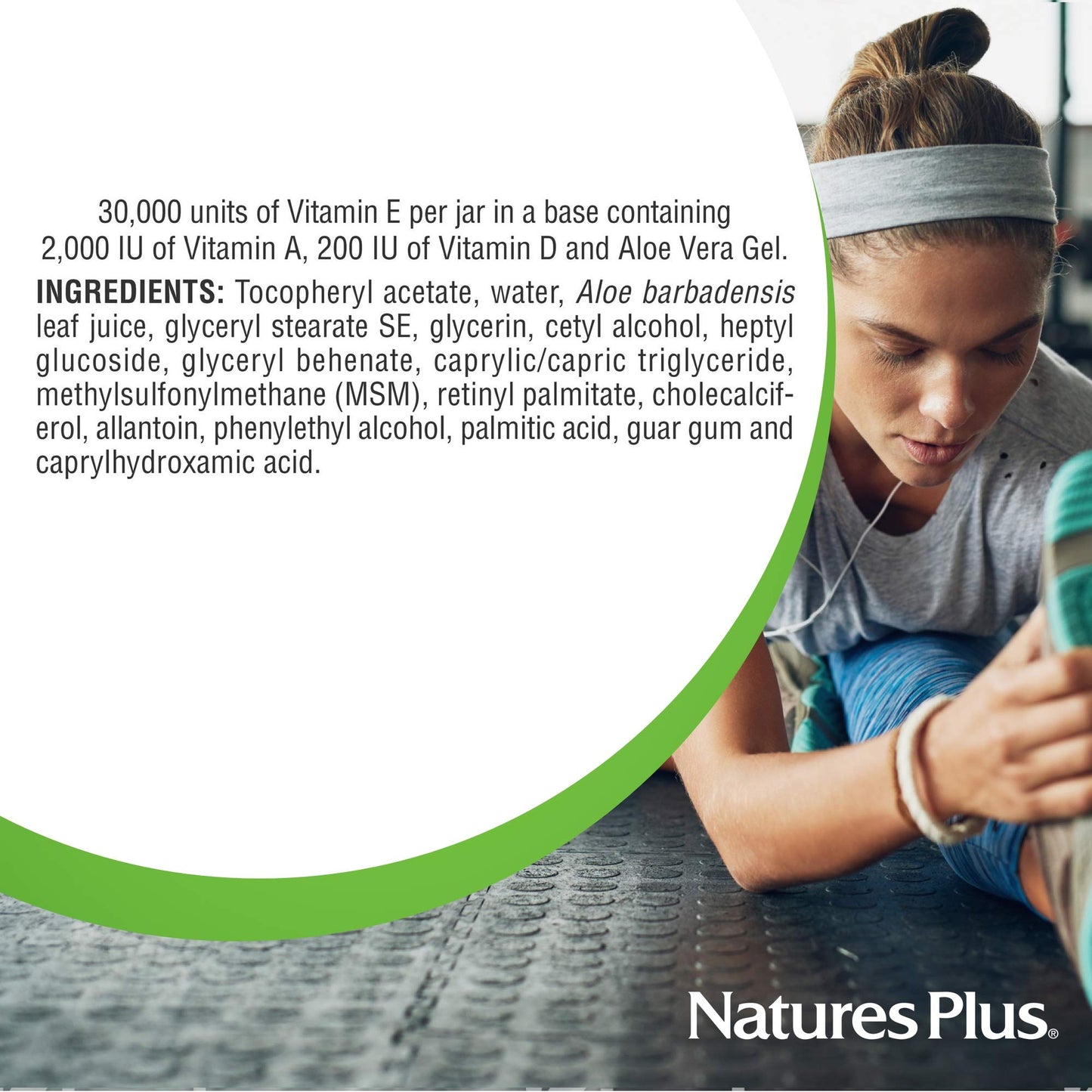 Natures Plus Vitamin E Cream – 30,000 IU, 2.2 oz | Moisturizes Dry Skin | Vegan & Paraben-Free