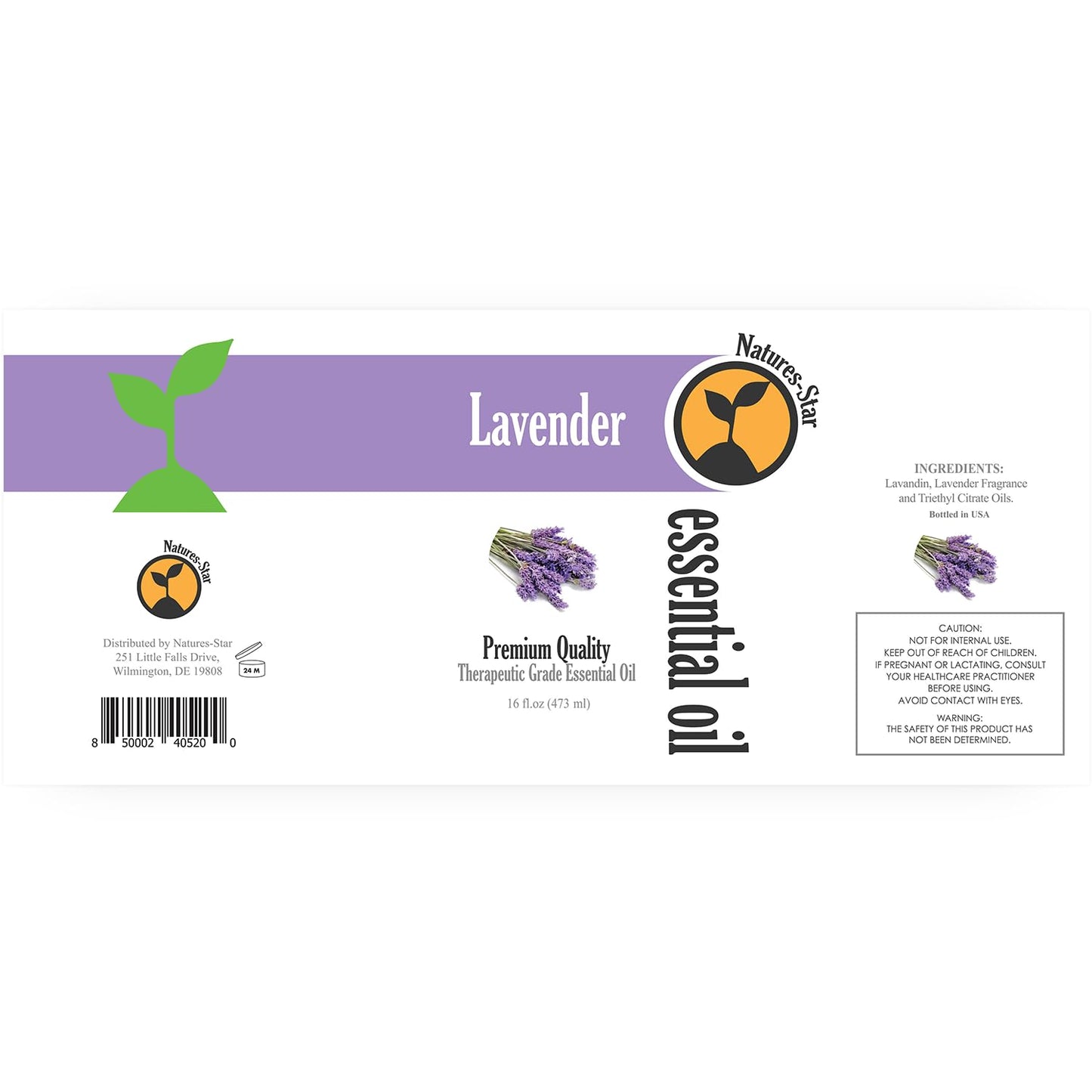 Natures-Star Lavender Essential Oil 16oz – Therapeutic Grade for Aromatherapy, Candles & Soaps