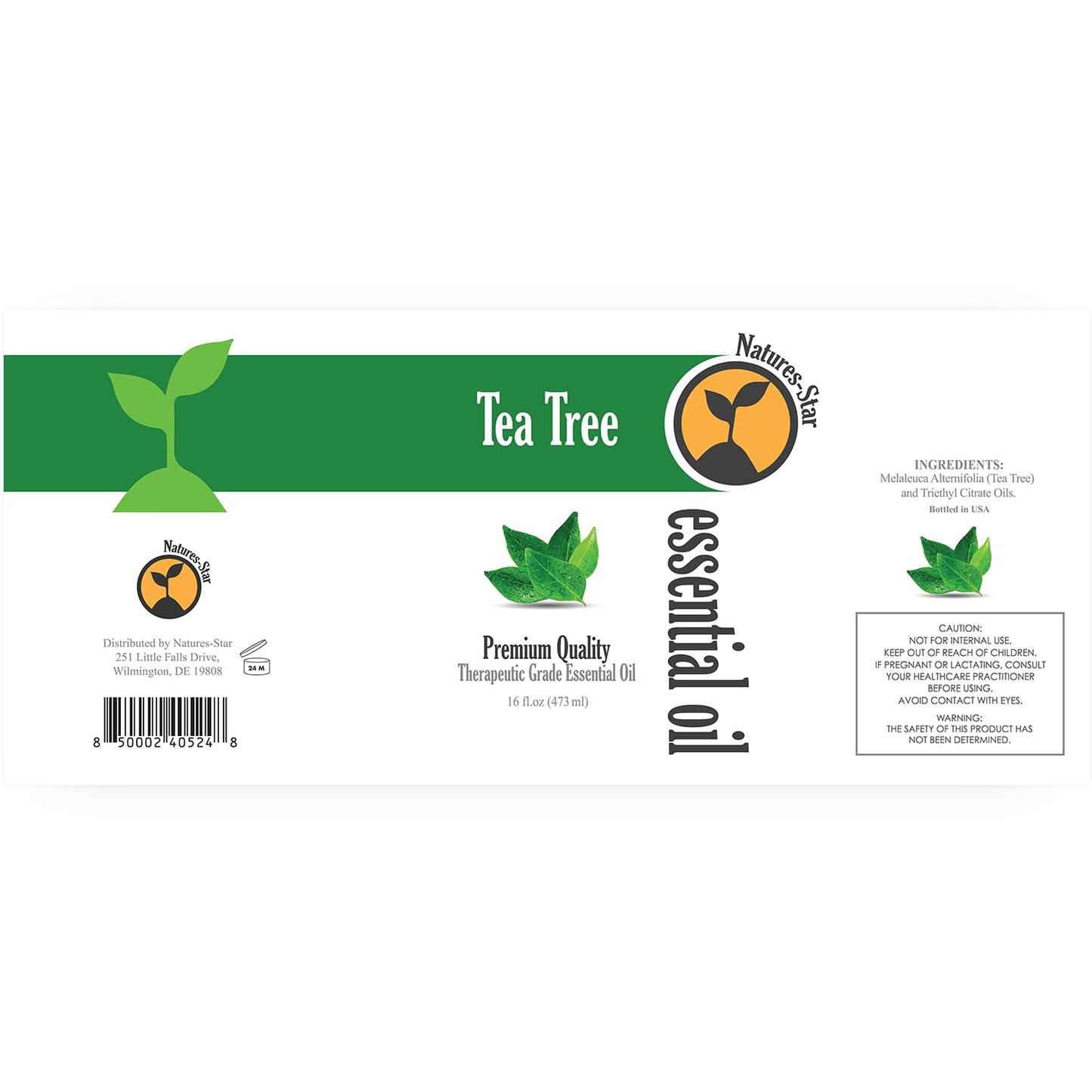 Natures-Star 16oz Tea Tree Essential Oil - Bulk Size, Therapeutic Grade, 16 Fl Oz Bottle