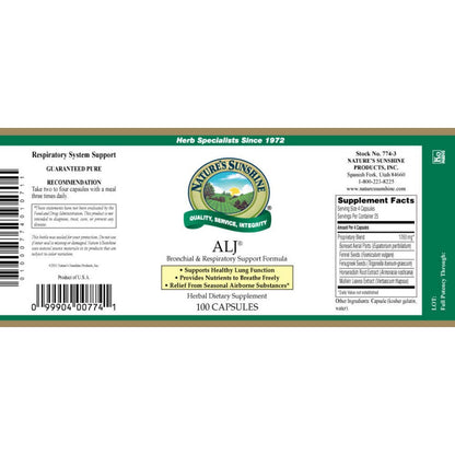 Nature's Sunshine ALJ 100 Capsules Pack of 2 | Immune Support & Respiratory Health