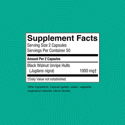 Nature's Sunshine Black Walnut 100 Capsules - All-Natural Herbal Support