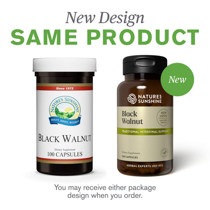Nature's Sunshine Black Walnut 100 Capsules - All-Natural Herbal Support