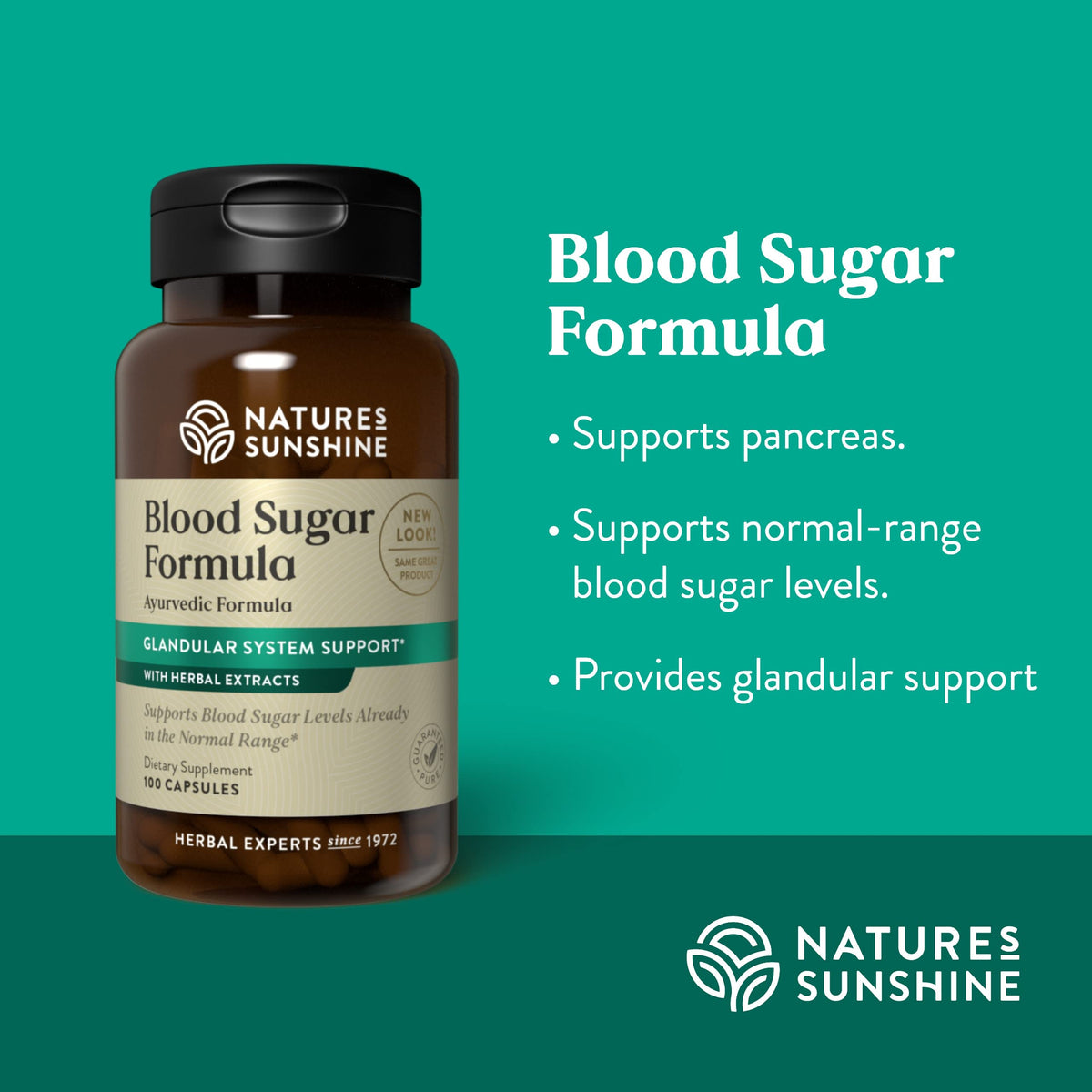 Nature's Sunshine Blood Sugar Formula, 100 caps | Herbal Blood Sugar Support BritishVita | Premium UK Vitamins & Wellness Supplements